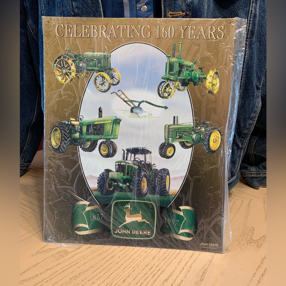 JOHN DEERE wall sign, metal type material.